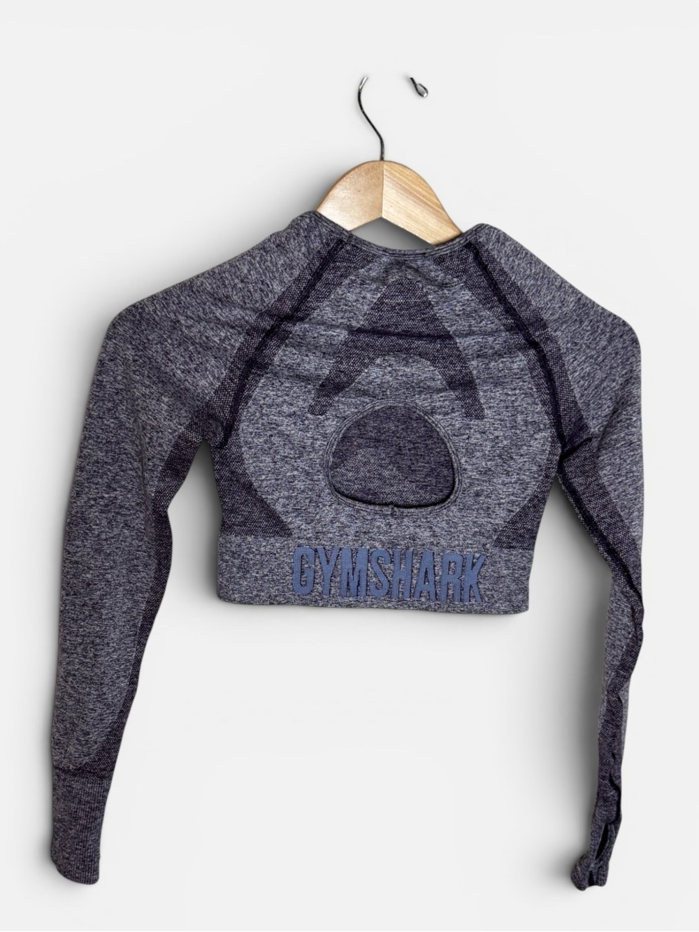 Gymshark‎ Flex Sports Vital Seamless 2.0 Long Sleeve Crop Top Purple Marl S - Picture 3 of 5